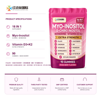 Complément alimentaire personnalisé OEM ODM sous marque privée, Gommes 16-en-1 Inositol Berberine pour femmes, Formule personnalisée, Chaîne d'approvisionnement stable