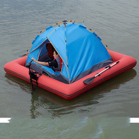 Ensemble de bateaux de pêche carrés pour plusieurs personnes Plate-forme flottante gonflable Ponton de pêche LUYA Péniches Plates-formes de pêche mobiles plus larges