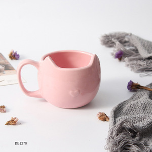 Tasse à café en céramique personnalisable rose mat avec poignée, cadeau pour la maison - Product Image 1