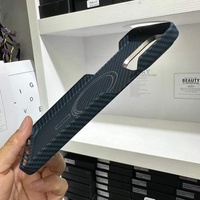 Coque de téléphone en fibre d'aramide pour 15/15plus/15pro/15PROMAX avec anneau métallique