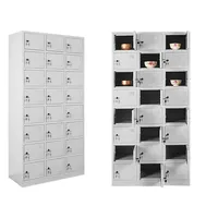 Armoire métallique robuste à 24 portes avec serrure à clé, penderie de rangement pour vêtements, casier métallique pour appartement et hôtel avec tringle de suspension, Almirah