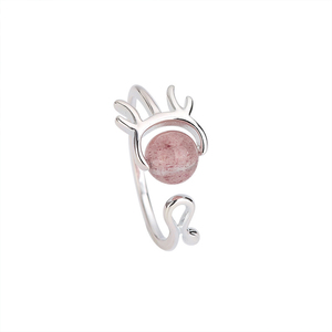 Spinner de girando lindo alce Apertura de plata 925 cristal anillo - Product Image 1