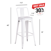 Cadeiras de barstool de metal empilhável, venda quente, barstool alto, cadeira, barstool, com costas