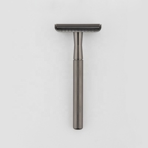Maquinilla de afeitar de Metal con diseño clásico de <span class=keywords><strong>tres</strong></span> piezas, doble filo, cero residuos, húmeda, de seguridad - Product Image 2