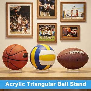 Support de rangement transparent pour ballons de sport, design triangulaire, pour <span class=keywords><strong>volley</strong></span>-ball, basketball, football, soccer, support d'affichage en acrylique pour ballons - Product Image 6