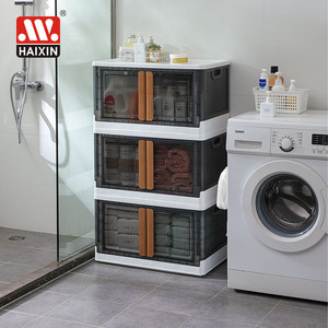 Tủ Quần Áo Nhu Yếu Phẩm Cho Phòng Ký Túc Xá, Thùng Đựng Gấp Gọn 8.4/19 Gal Có Nắp Và Cửa, Hộp Xếp Cốp Xe Có Thể Xếp Chồng Bằng Nhựa - Product Image 2