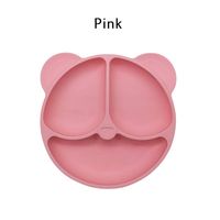 Assiette à ventouse antidérapante en silicone pour bébé, écologique, sans BPA, capacité 400 ml, plat de repas compartimenté, impression manuelle