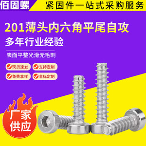 Stainless Steel Cylindrical Head Internal Hex Socket Self Tapping Screw M3 M4 M5 Metric Class 4.8 Grade A Metal Use - Product Image 5