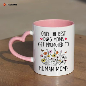 Taza de Café de Porcelana Cerámica con Interior Blanco Rosa y Asa de Corazón, Para Sublimación, Regalo del Día de la Madre, 11 oz, Apta para Lavavajillas y Microondas - Product Image 2