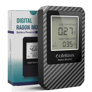 Détecteur <span class=keywords><strong>de</strong></span> <span class=keywords><strong>radon</strong></span> portable professionnel Lifebasis, fonctionnant sur batterie, plage <span class=keywords><strong>de</strong></span> <span class=keywords><strong>mesure</strong></span> 0-270 pCi/l - Product Image 1