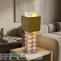 Lampe de table sphérique moderne en lucite, lampe de sol décorative à LED, abat-jour cube, chambre à coucher, salon