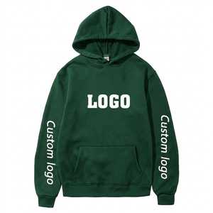 Sweat à capuche personnalisé pour homme avec logo, poche kangourou, broderie, imprimé à carreaux, tissu polaire 360g, multicolores, vêtements décontractés d'hiver - Product Image 1