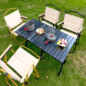 Factory Outdoor Foldable Portable Camp Furniture Solid Wooden Aluminum Alloy Picnic Camping Folding <b>Table</b> - Product Image 2