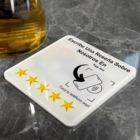 Carte NFC personnalisée programmable avec retour d'information par tapotement, code QR pour avis Google, pour comptoir de café, restaurant, boutique, table, plaque NFC en acrylique