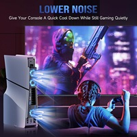 Ventilateur de refroidissement silencieux amélioré avec lumière LED et hubs USB 3.0, refroidisseur de console de jeu pour PlayStation 5 Slim Edition Disque/Numérique