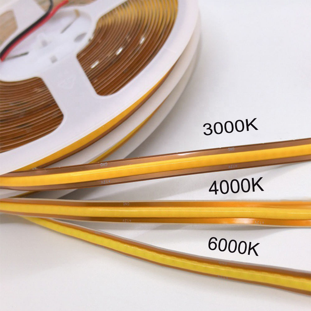 Ce Rohs 8mm 528leds/m Cri 95 Dotless Free Cut Cob Led Light Strip 3-Year Warranty 12v 24v Flexible Cob Led Strip