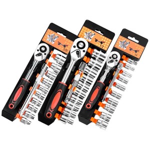 12-Piece Multi-Function Auto Repair Tool Ratchet Quick Socket Wrench Set 1/2 1/4 Drive Sizes Car-Mounted Hardware Kit for