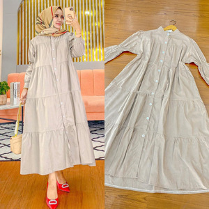 Venta al por mayor de fábrica de nuevos vestidos musulmanes de algodón de manga larga para mujeres árabes túnicas Abaya mujeres vestido musulmán - Product Image 6