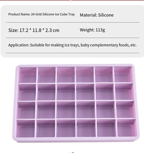 15-24-Cell Eco-Friendly Reusable <strong>Silicone</strong> Ice Cube Tray Lid Home Use Anti-Odor <strong>Antibacterial</strong> Fresh-Keeping Square Compartment - Product Image 3