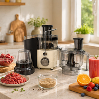 Appareil de cuisine électrique multifonctionnel 3 en 1, mélangeur, hachoir, blender avec lame en acier inoxydable pour usage domestique et hôtelier
