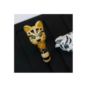 925เครื่องประดับเงินสเตอร์ลิงคุณภาพดีสำหรับผู้หญิงดีไซน์แมวสัตว์ที่สามารถปรับได้เพทายสุดหรูตัดสดใสสำหรับผู้หญิง - Product Image 1