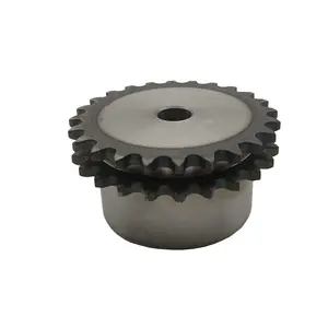 1045 Steel 06B 08B 10B 12B Standard Bore Duplex Chain Sprocket with Hardened