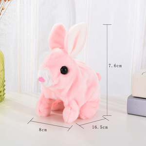 Peluche HY7 Simulato <span class=keywords><strong>di</strong></span> Coniglio, Cane, Panda, Regalo Divertente, Cammina e Urla, Bambola Animale Elettrica, Giocattolo Coniglio Bianco - Product Image 4