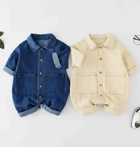 H112027 Spring and Autumn Korean style clothing New Baby boys and girls Children western style climbing rompers jumpsuit onesie