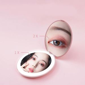 Usb <b>Rechargeable</b> Portable Travel Handheld Pocket Foldable <b>Led</b> Light Fold Portable Travel <b>Led</b> Make up Compact <b>Mirror</b> - Product Image 5