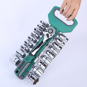 Professional Auto Repair Tool Set 28 <b>Pc</b> Socket Wrench Kit Chromium Vanadium Steel Hand Tool <b>Case</b> <b>For</b> Mechanical Household Repair - Product Image 4