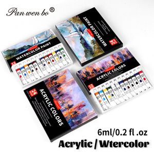 Panwenbo 6ml/0.2oz 24 couleurs vives artistes professionnels peinture à l'aquarelle ensemble non toxique artistes aquarelle tube peinture - Product Image 5