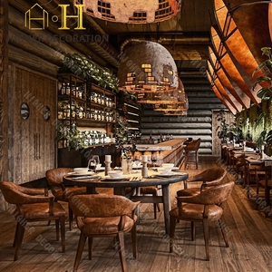 Ensemble de meubles de Restaurant haut de gamme bois solide métal <span class=keywords><strong>Fram</strong></span> meubles de salle à manger éclairage Restaurant décoration intérieur - Product Image 5