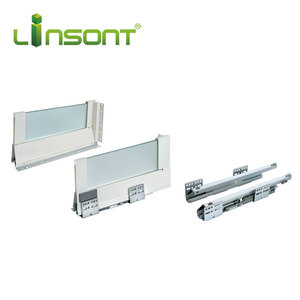 Linsont กล่องโลหะแบบปิดนิ่มกระจกสไลด์สไลด์ตู้ครัวแบบเปิดทันสมัยอุปกรณ์สำหรับรับประทานอาหารขายส่ง - Product Image 1