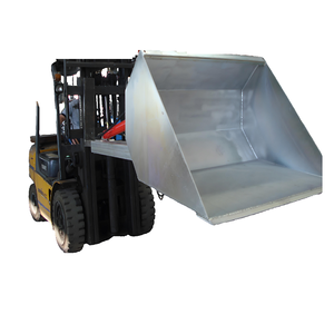 Cubo hidráulico certificado CE de 3-5 toneladas, accesorio para carretilla elevadora, Cubo de roca resistente para cargadora universal de acero inoxidable - Product Image 1