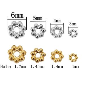 Stainless Steel Flower Spacer <b>Beads</b> 18K Gold Plated <b>For</b> <b>Bracelet</b> Making Jewelry Findings Components - Product Image 2
