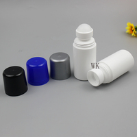 Flacon cosmétique vide en plastique PP rond avec couvercle rechargeable de 50 ml et 65 ml pour crème pour le visage et crème pour les yeux, flacon à bille