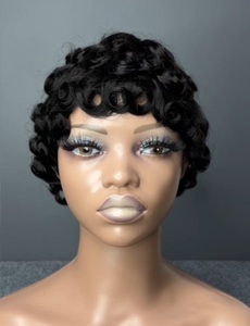 Mechanism Chioma Human Hair <b>Wig</b> Pixie Cut <b>Short</b> Curly <b>Wig</b> Natural Black <b>Short</b> Hairstyle For African Women - Product Image 2