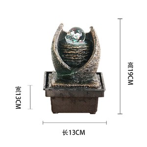 Fontaine d'eau circulante de table en résine pour bureau à domicile, artisanat, décoration et aménagement paysager - Product Image 5