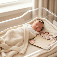 Panneau d'annonce de naissance personnalisé, panneau 'Bonjour le monde' pour nouveau-né, carte 'Elle est là' pour l'hôpital, idées d'annonces de naissance