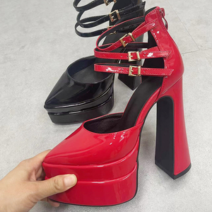 Tacones de Plataforma con Punta Puntiaguda y Suela Gruesa, Sandalias de Plataforma Alta para Mujer - Product Image 5