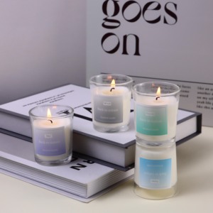 Lilin Aromaterapi Mewah dengan Logo Kustom Grosir, Lilin Kedelai Wangi 50g dalam Botol Kaca - Product Image 1
