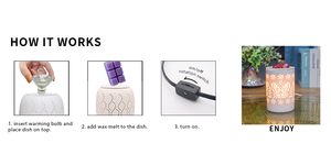 เตาอุ่นเทียน<span class=keywords><strong>หอม</strong></span>เซรามิกไฟฟ้าแบบปรับแต่งได้จากโรงงาน ใช้หลอดฮาโลเจน เป็นมิตรกับสิ่งแวดล้อม ทำด้วยมือ สำหรับวางบนโต๊ะ - Product Image 6