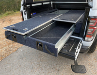 Systèmes de rangement de plateau de camionnette en métal personnalisés, organisateur de cabine, boîte à outils avec double tiroir, glissière gauche, ailes latérales supérieures