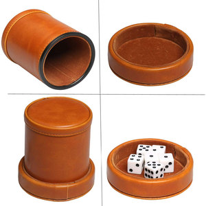 High Quality Round PU Leather Dice Cups Customized Logo Printed High Storage DND Display Case <b>Entertainment</b> Sale - Product Image 3