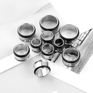 Zesen evorte thép không gỉ phích cắm tai và đồng hồ đo 1.6-10mm giãn nở cơ thể xuyên trang sức mạ vàng cho phụ nữ người đàn ông - Product Image 4