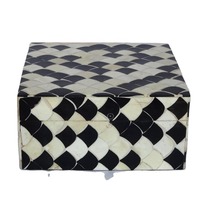 Caja Decorativa de Hueso con Incrustaciones Hecha a Mano por Exportador Indio, con Diseño Floral, Decoración de Lujo para el Hogar y Organizador de Joyas en Venta