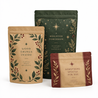 Sachet Doypack en Papier Kraft Écologique Refermable avec Fermeture Éclair, Anti-humidité, Qualité Alimentaire, pour Grains de Café, Impression Personnalisée