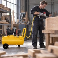Compresseur d'air électrique 50 litres pour peinture au pistolet, 550W, moteur en cuivre, haute pression, sans huile