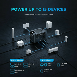 ชุดสถานีพลังงานแสงอาทิตย์ 3000W 3600W เครื่องกำเนิดไฟฟ้าพลังงานแสงอาทิตย์แบบพกพาสำหรับตั้งแคมป์และเหตุฉุกเฉิน - Product Image 2