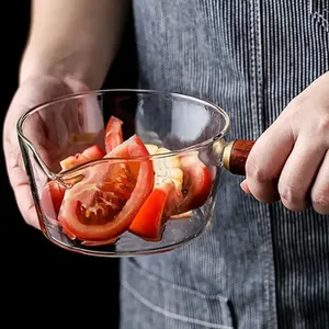 Thiết Kế Hiện Đại 400/600Ml Thủy Tinh Gỗ Xử Lý Súp Kho Chậu Thực Tế Dễ Thương Ổn Định Duy Nhất Xử Lý Công Cụ Nấu Ăn Cho Sữa Súp Bánh Mì - Product Image 4